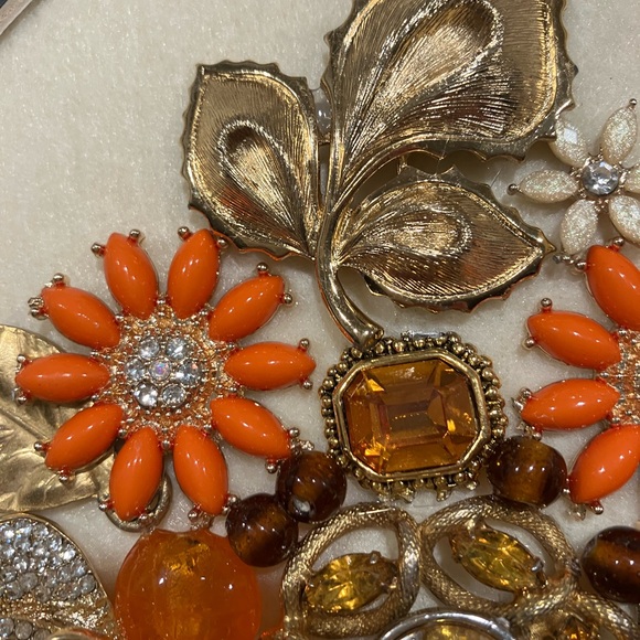 ORIGINAL JEWELRY ART COLLAGE IN FALL COLORS. UNIQUE HANDMADE OOAK GIFT 💝 IDEA - Picture 8 of 16